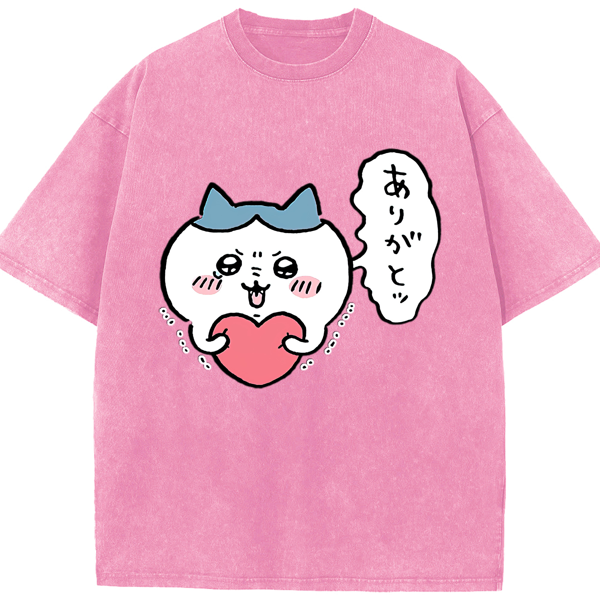 （画像用） ちいかわ ハチワレ Chii-kawa hachiware 綿100% ヴィンテージ風 半袖Tシャツ（フロントプリント）